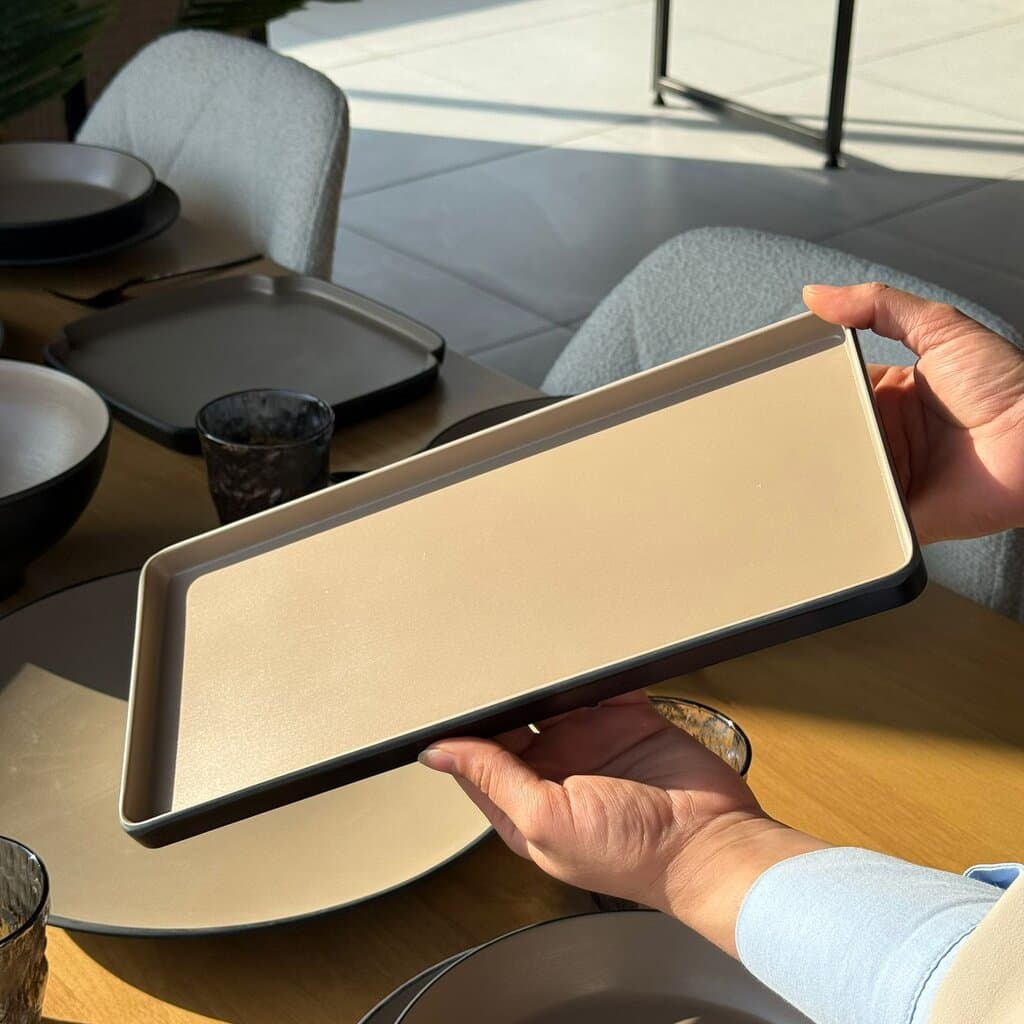 Modern Minimalist Melamine Dinnerware Plate Set 12