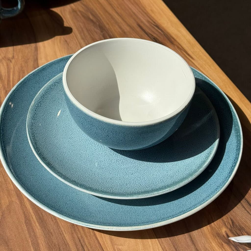 Celeste Wave-16-PCS Luxe Ocean Blue Dinnerware Set 2