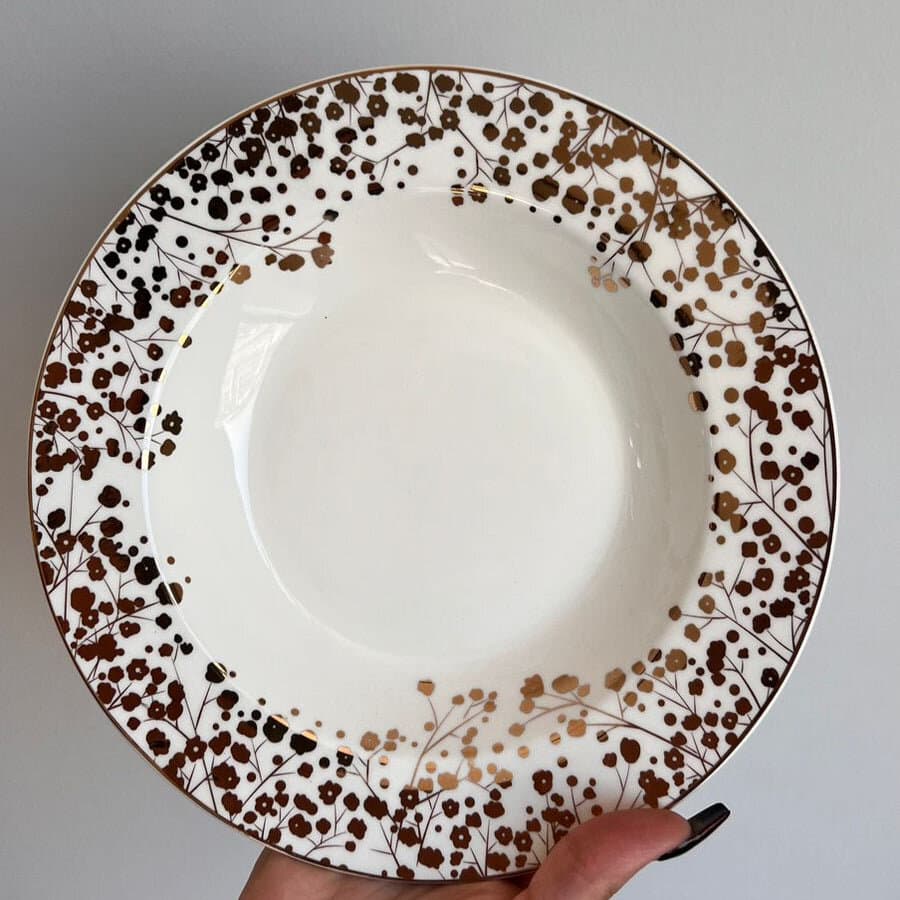 20PCS Golden Floral Dining Tableware Set 3