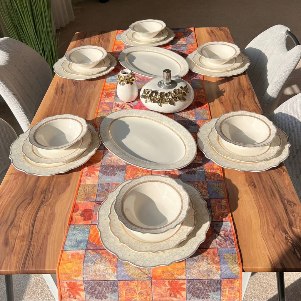 20PCS Porcelain Wavy Gold Dining Tableware Set 1