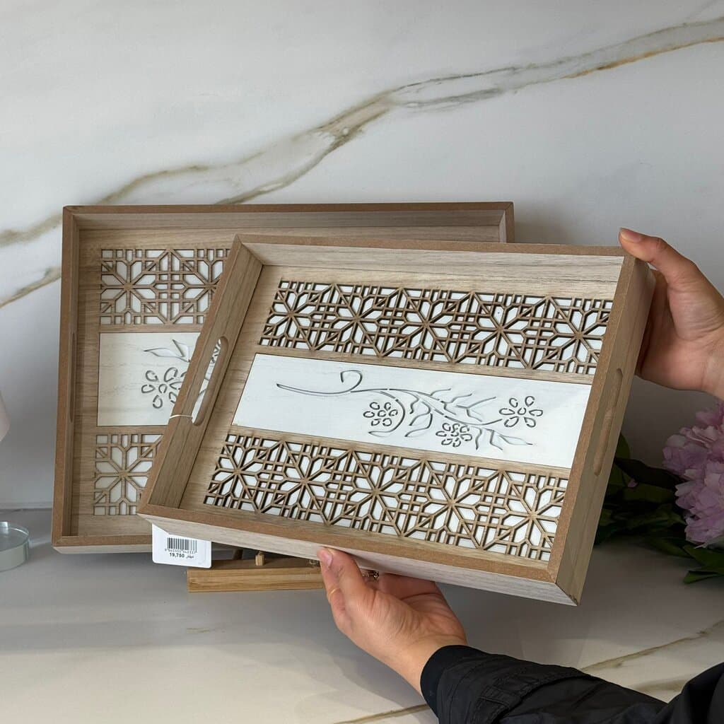 Luxury Wooden Serving Tray Set 2