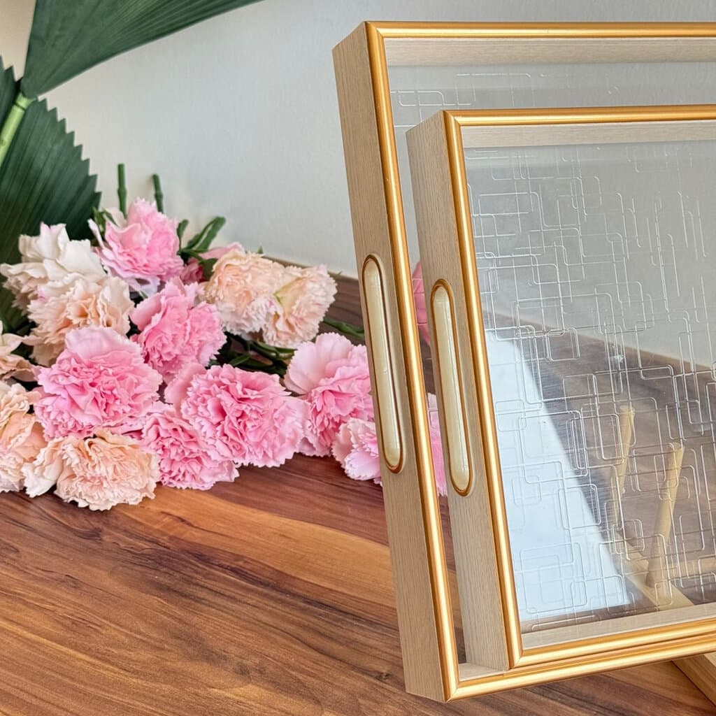 Sleek Gold Acrylic Accent Tray 2