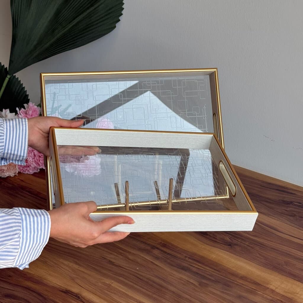 Sleek Gold Acrylic Accent Tray 4