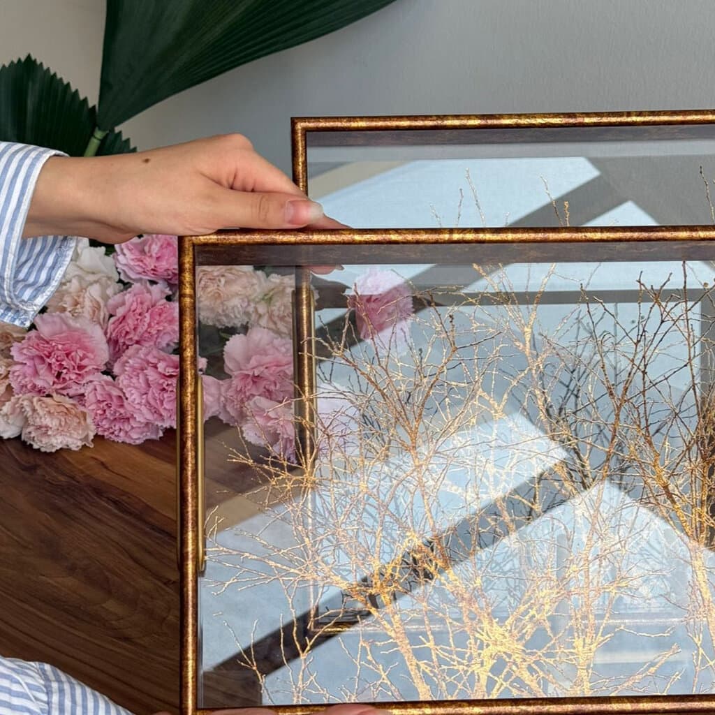 Golden Winter Tree Acrylic Serving Tray 3