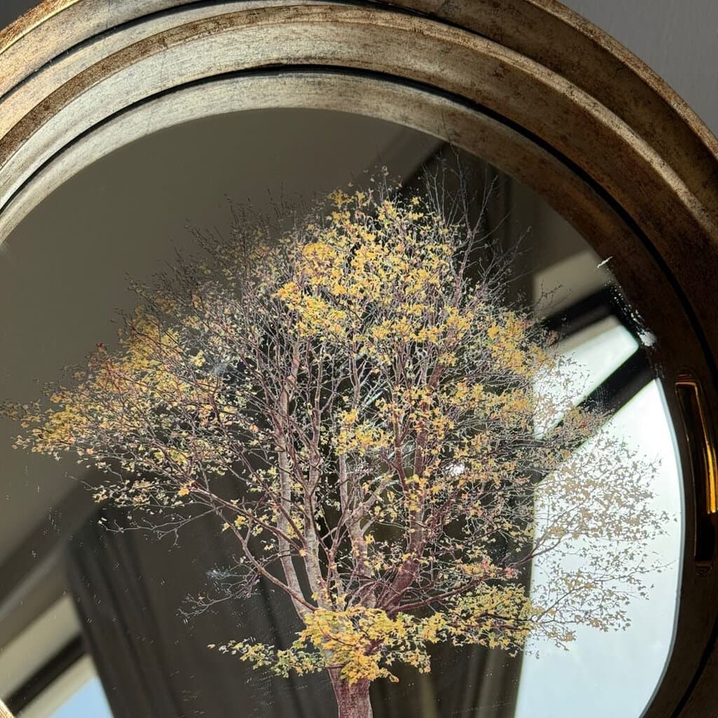 Round Luxury Serving Tray With Tree Artwork 4