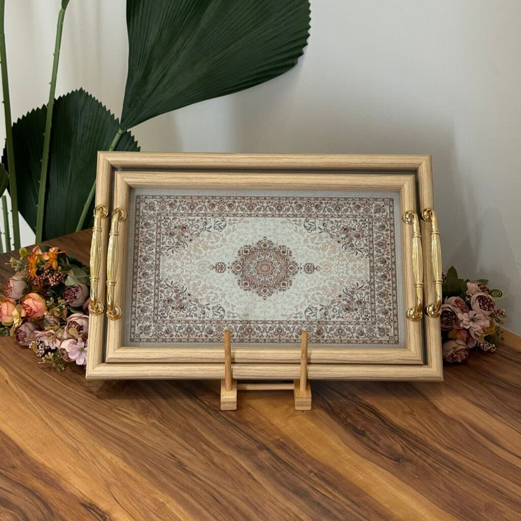 Oriental Carpet-Inspired Decorative Tray 1
