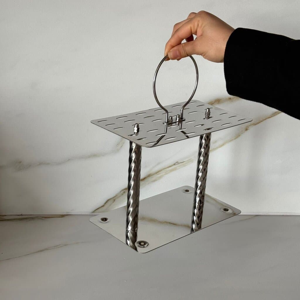 Luxury Gold Stainless Steel Cutlery Stand with Handle 6