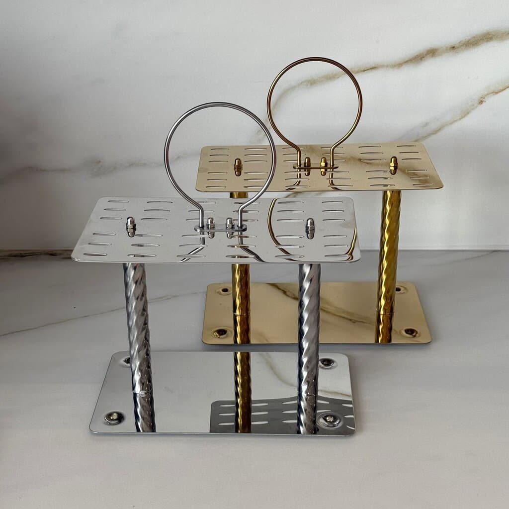 Luxury Gold Stainless Steel Cutlery Stand with Handle 3
