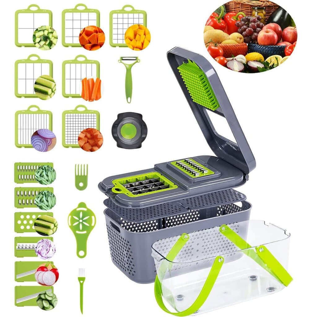 Multi-Function Vegetable Grater & Slicer Set – 22 PCS 1