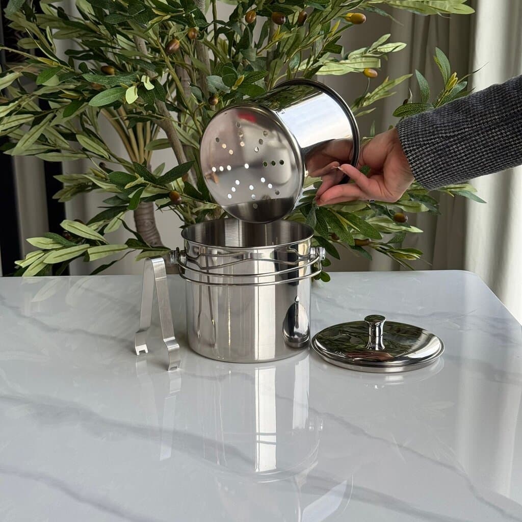 Stainless Steel Ice Bucket with Strainer & Lid 3