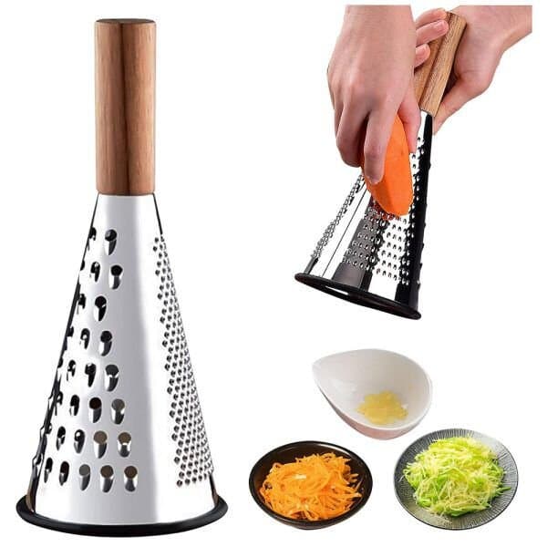 Multi-Purpose Stainless Steel Grater with Wooden Handle 6