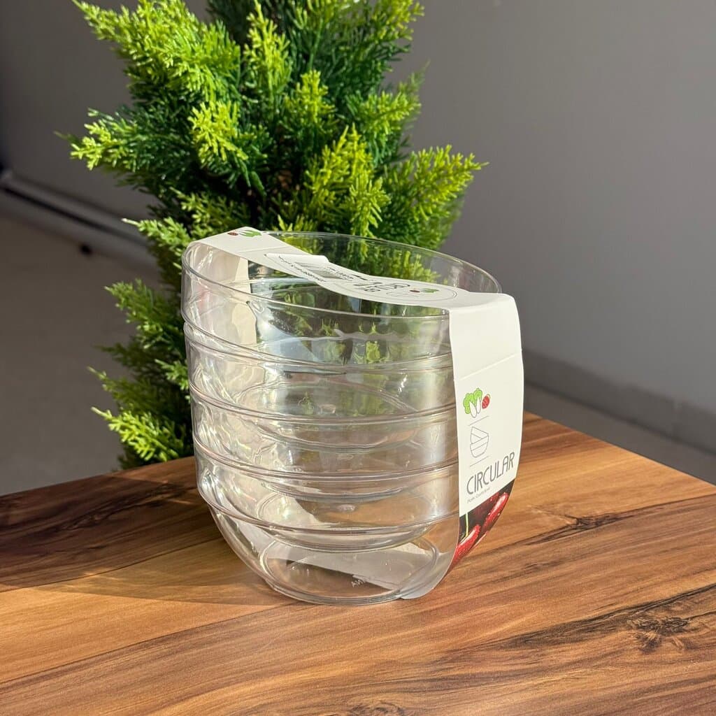Clear Round Serving Bowls Set 3