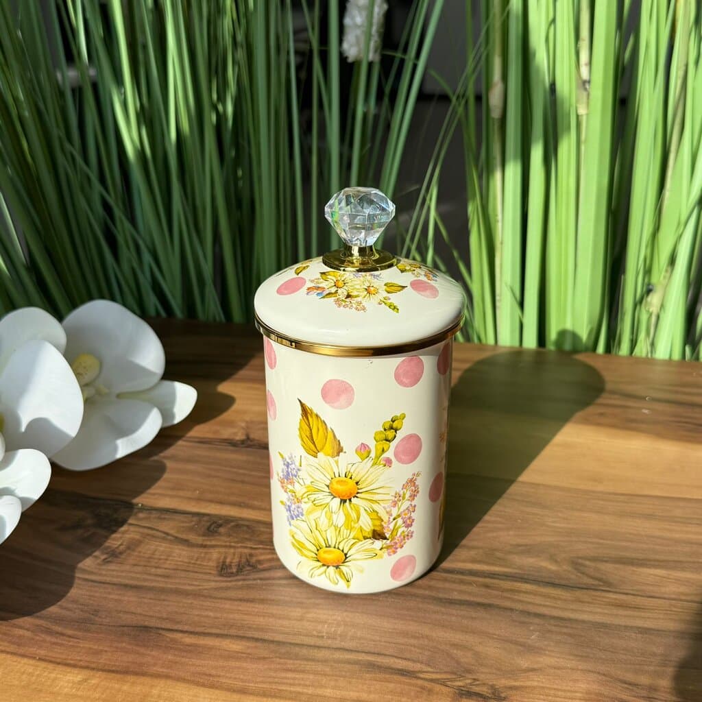 Blossom Dots Floral Storage Jar 1