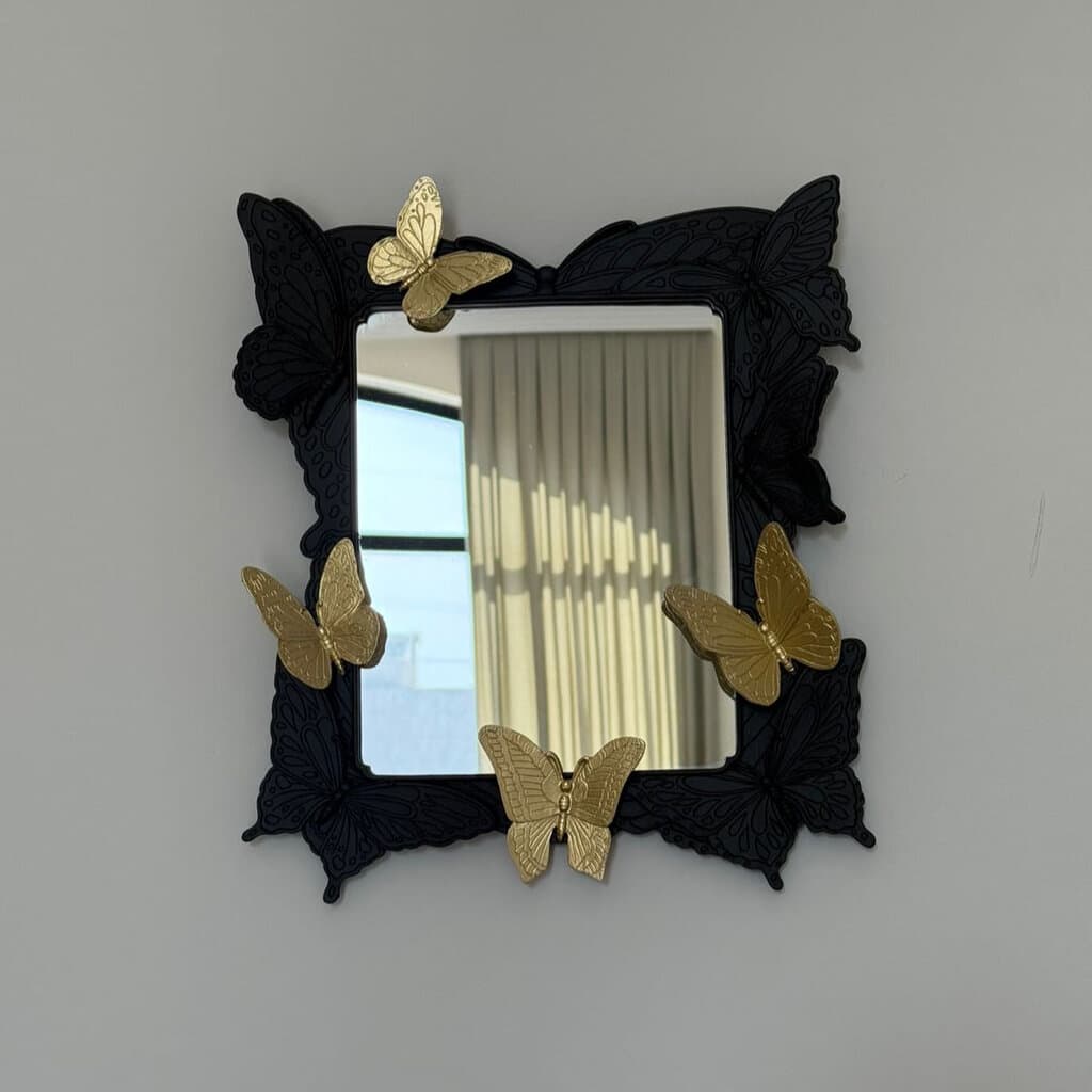 Metal Butterfly Frame Wall Mirror & Decor 2