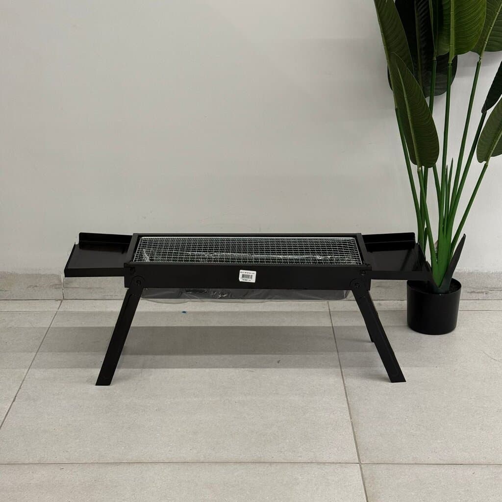 Foldable Portable Charcoal Barbecue Grill with Side Tray 6
