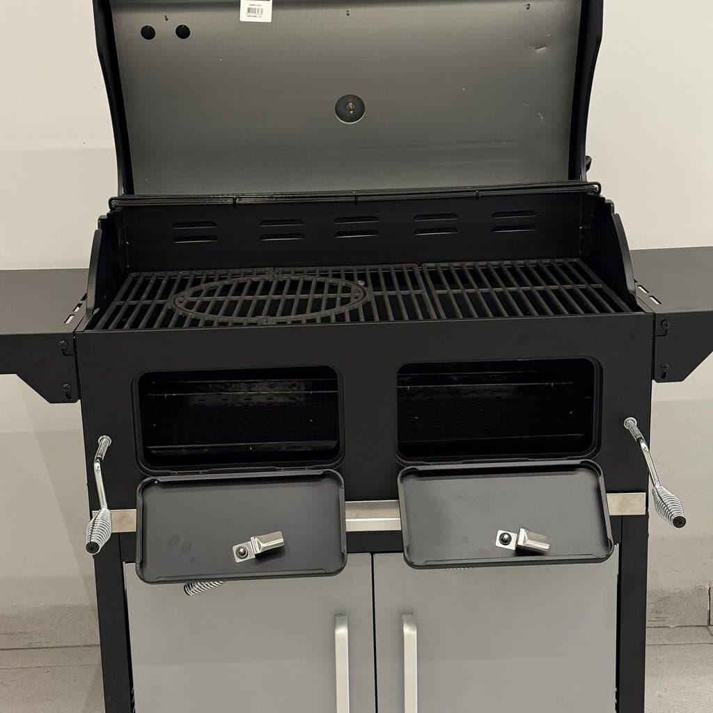 Barbecue Grill with Lid & Removable Round Grill Insert 2