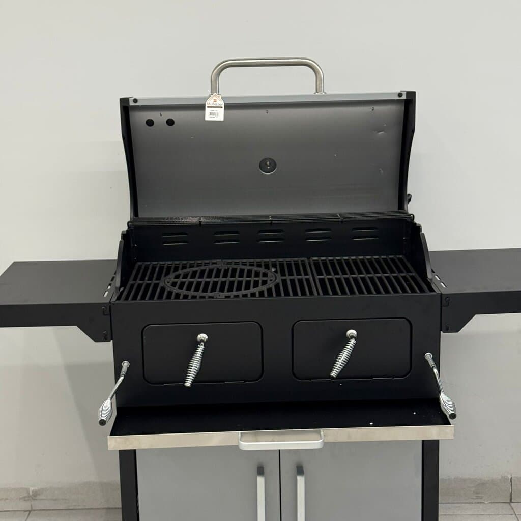 Barbecue Grill with Lid & Removable Round Grill Insert 12
