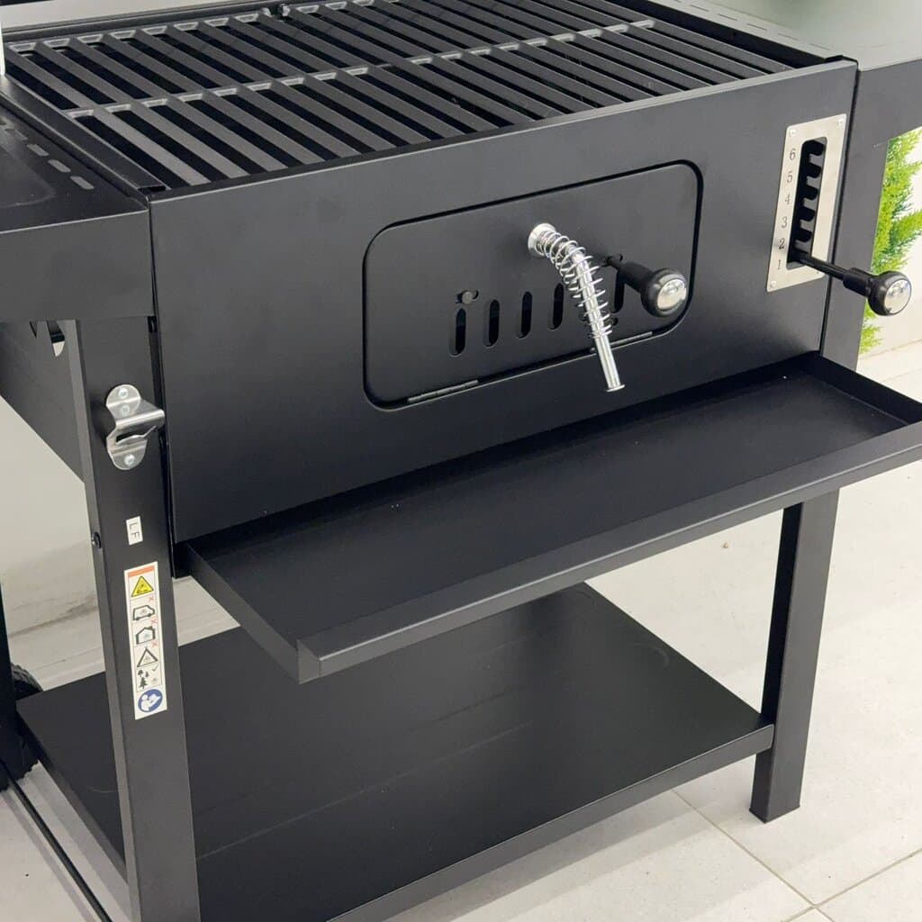 Portable Barbecue Grill with Side & Storage Shelves 11