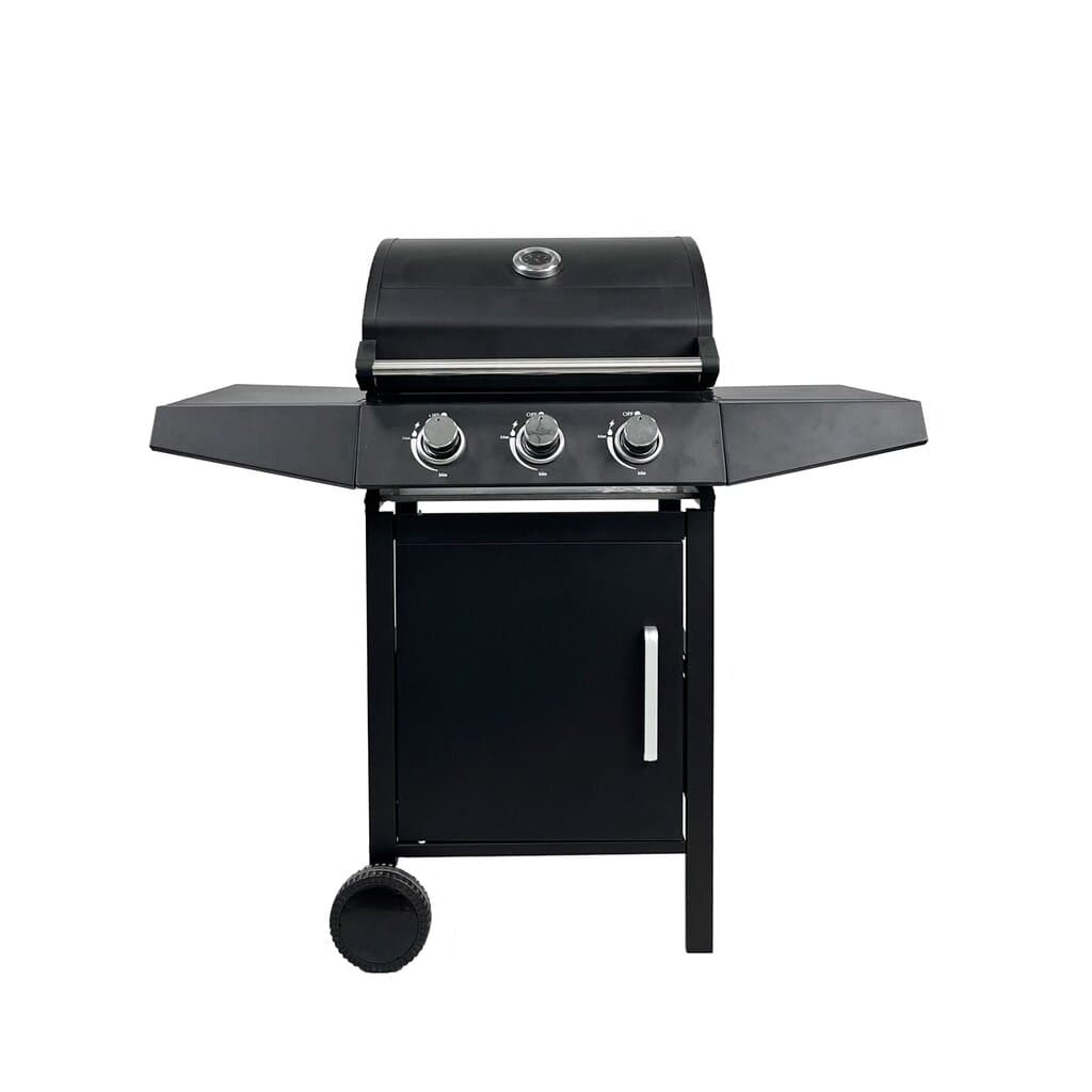 Gas BBQ Grill with Side Shelves & Storage Cabinet 1