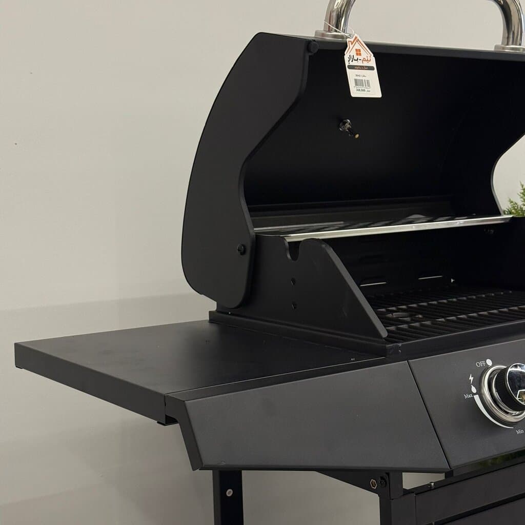 Gas BBQ Grill with Side Shelves & Storage Cabinet 6