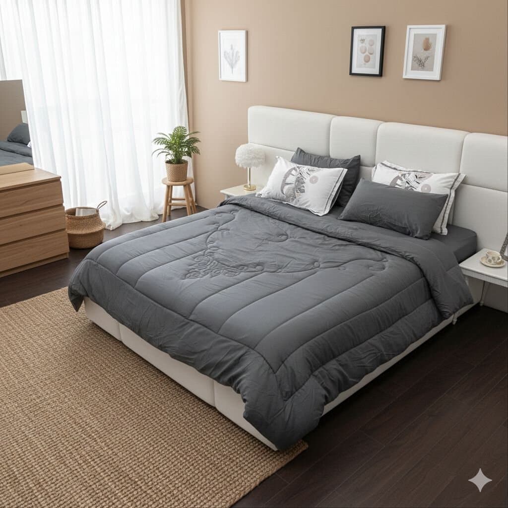 Elegant Grey Bedding Set – 6 Pieces 1
