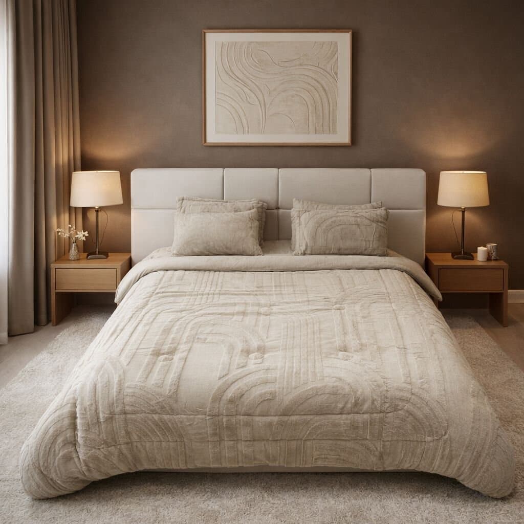 6 PCS - Modern Reversible Plush Comforter Set 1