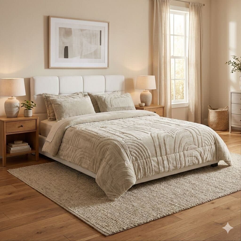 6 PCS - Modern Reversible Plush Comforter Set 3