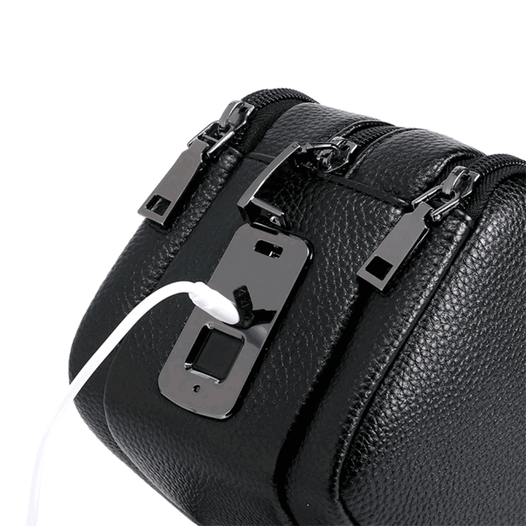 Men's Leather Bag with Fingerprint Lock 9