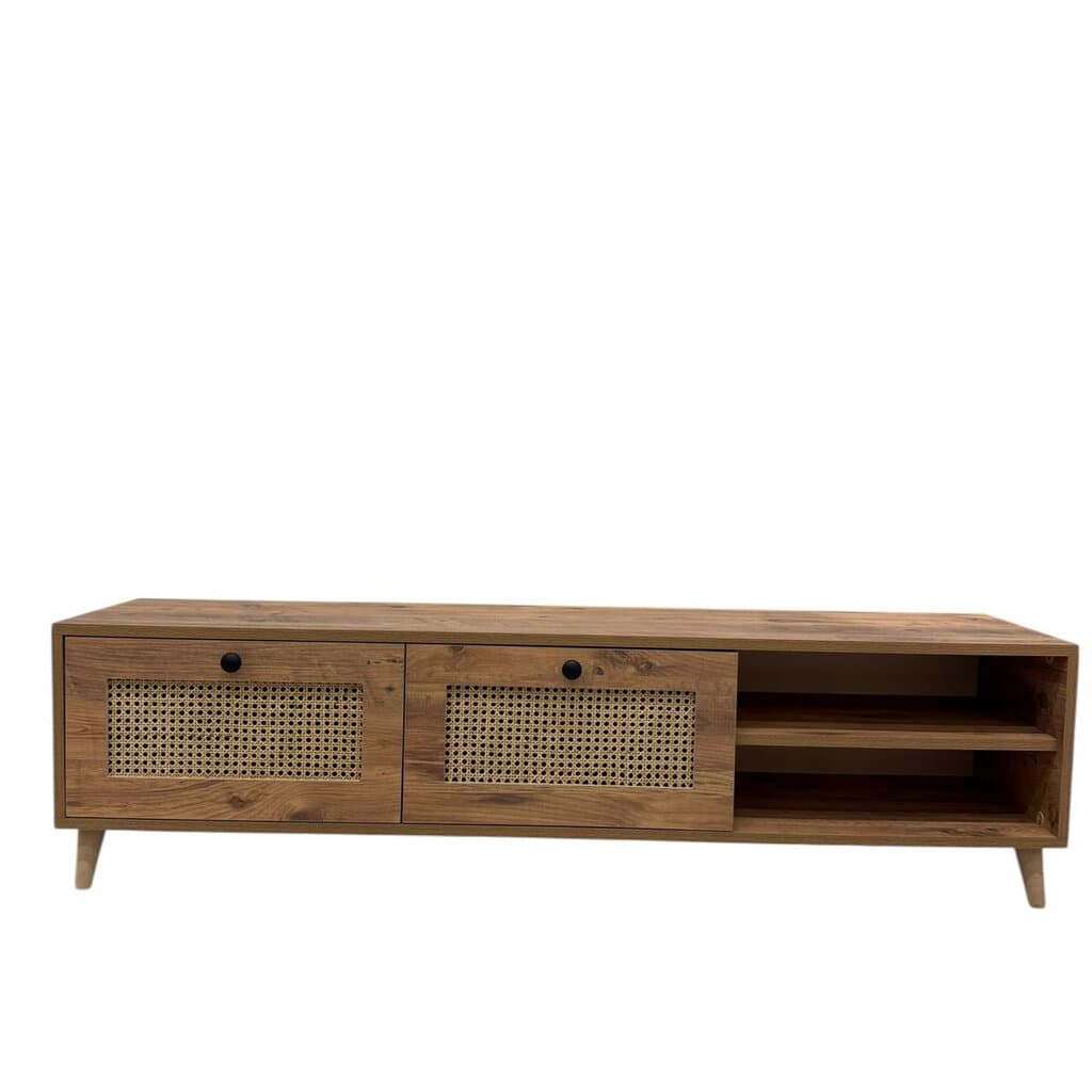 Natural Pattern TV Table with Storage 2