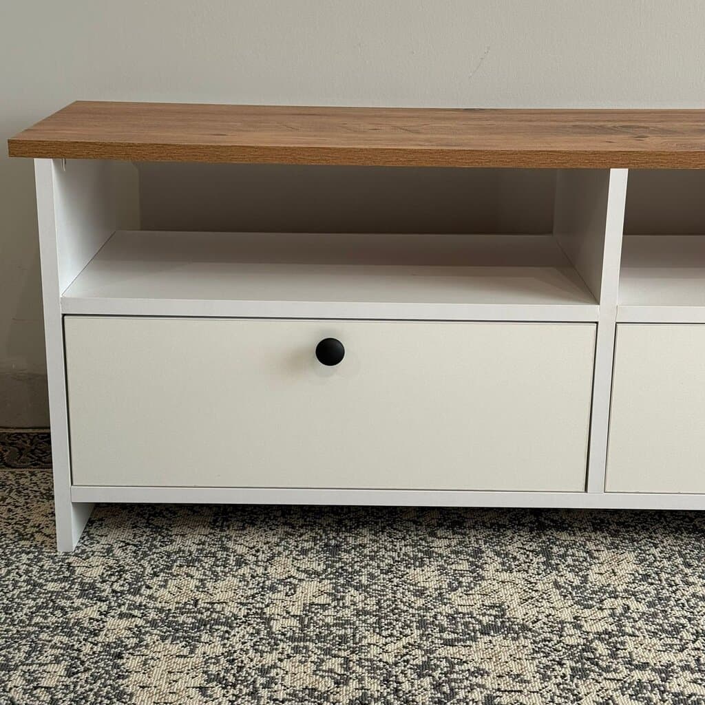 Minimalist Modern TV Table with Storage 3