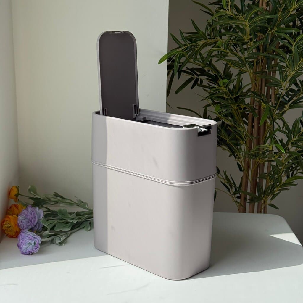 Modern Slim Storage Bin With Lift-Off Lid 7