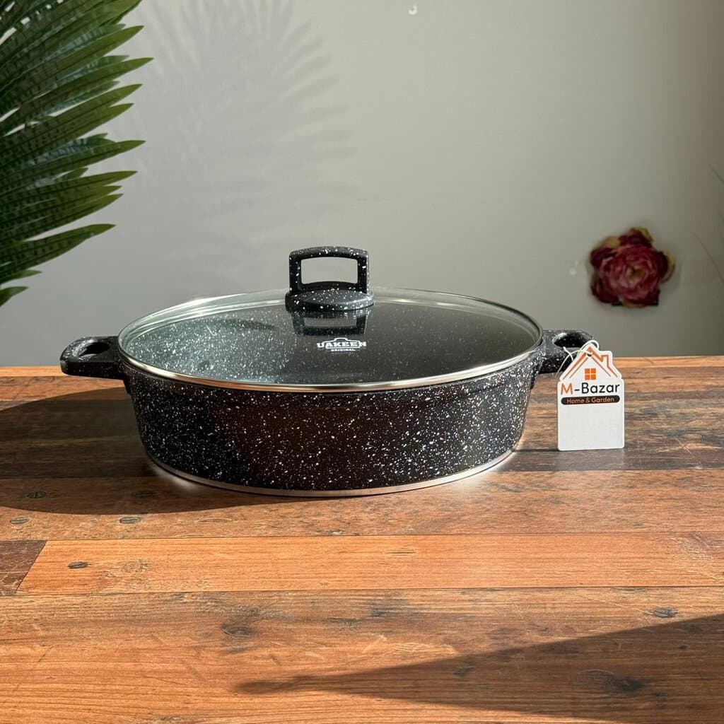 Durable Granite Non-Stick Cooking Pot with Glass Lid & Induction Base 4