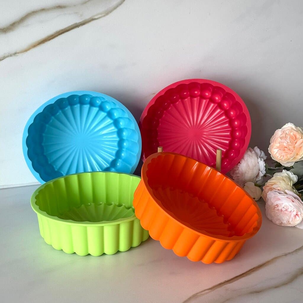 Colorful Silicone Baking Mold – Round Fluted Cake & Dessert Mold 2