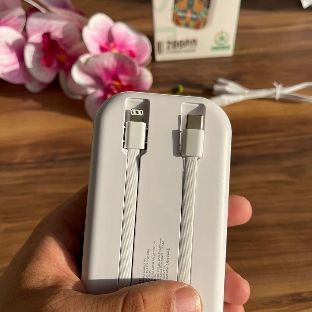 20000mAh 6-Port Power Bank with Built-in Cables, LED Display 2