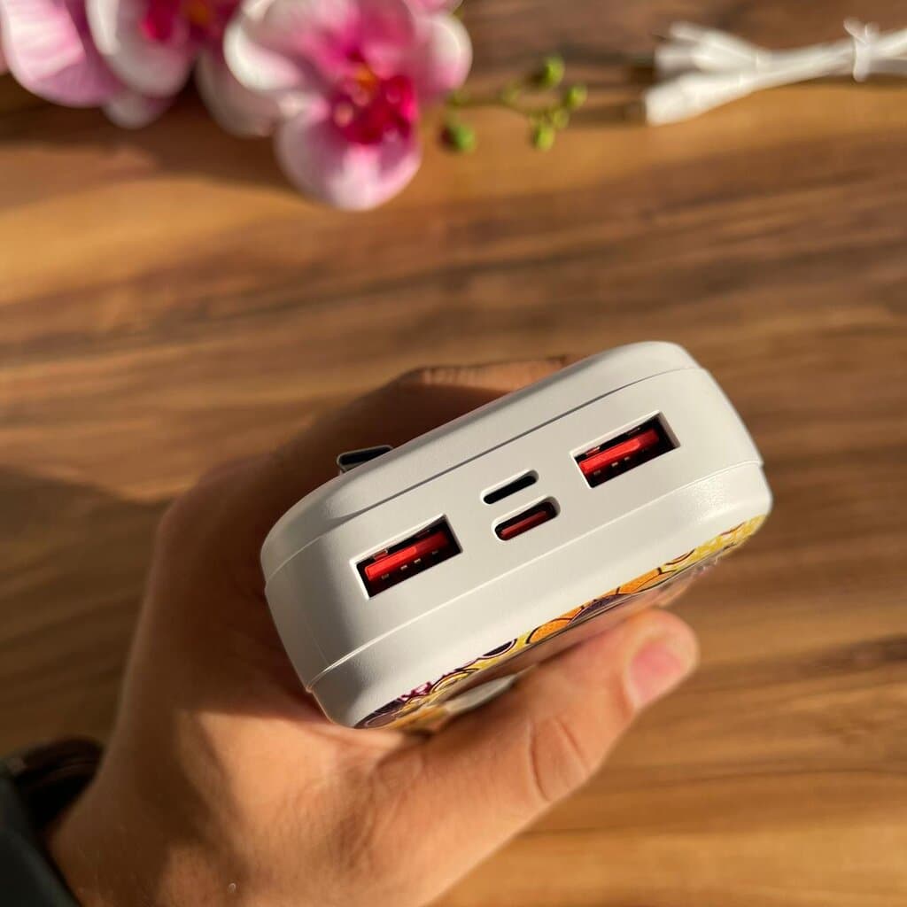 20000mAh 6-Port Power Bank with Built-in Cables, LED Display 3
