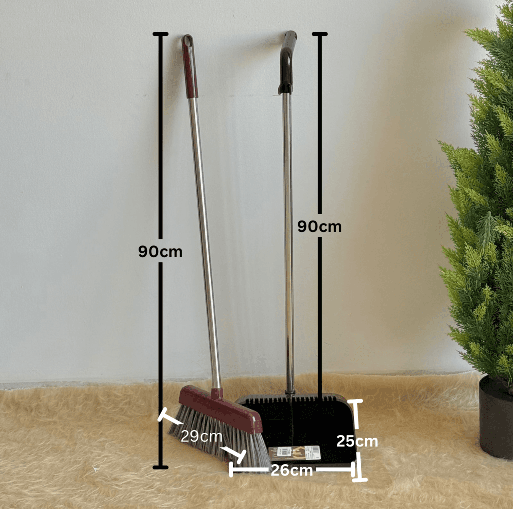 Broom & Long-Handle Dustpan Set 4