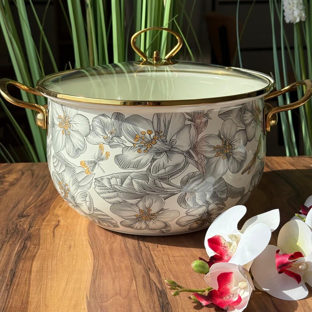 Elegance Floral Enamel Cookware 2