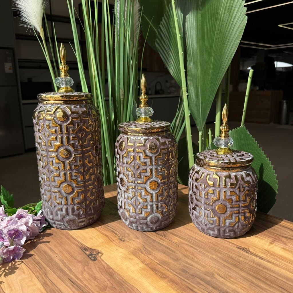 Golden Mosaic Accent Jar Collection 2