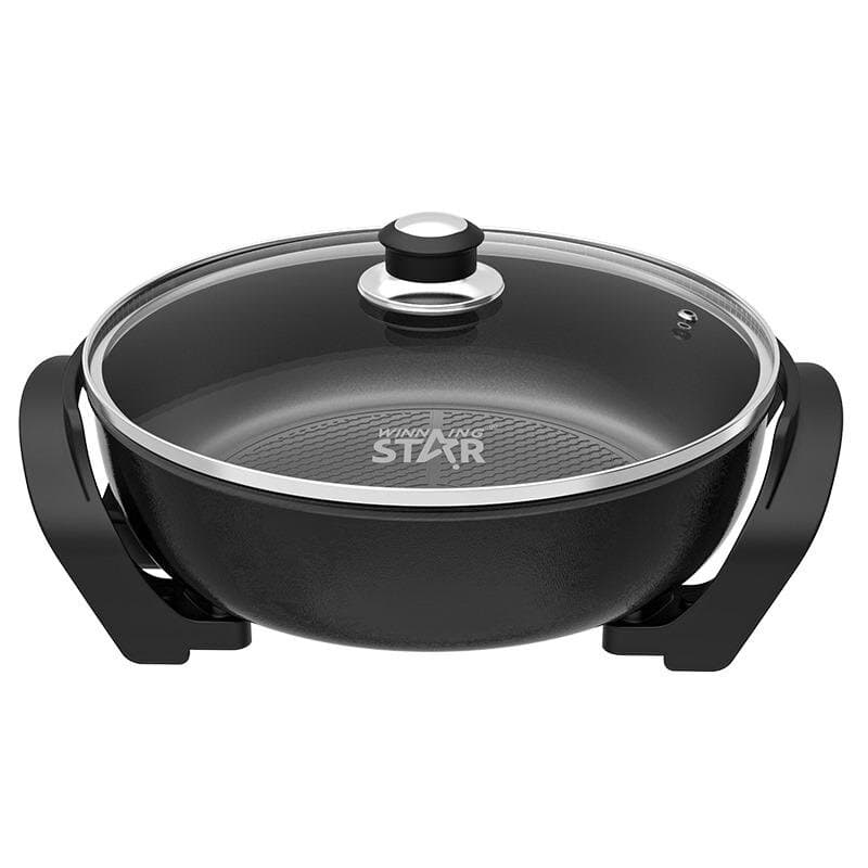 5.2L Electric Nonstick Frying Pan With Glass Lid 7
