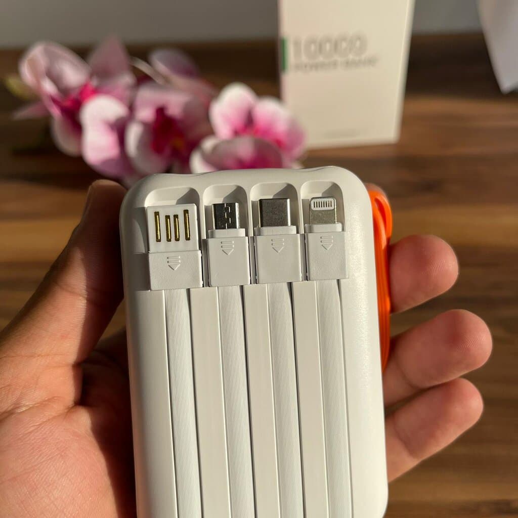 10000mAh 4-in-1 Power Bank | Built-in Cables, LED Display & Flashlight 2