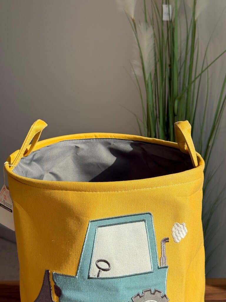 Multi-Purpose Fabric Storage Baskets - With Tractor Design 2