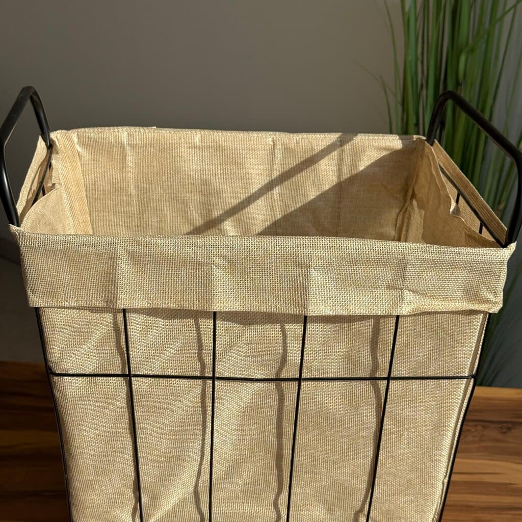 Multi-Purpose Metal Storage Basket With Fabric Inner Lining 7
