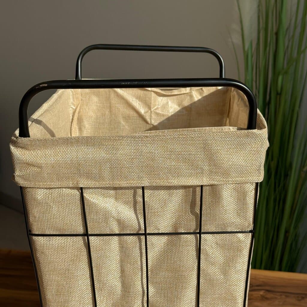 Multi-Purpose Metal Storage Basket With Fabric Inner Lining 8