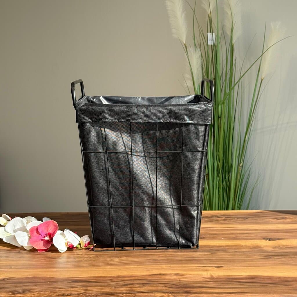 Multi-Purpose Metal Storage Basket With Fabric Inner Lining 9