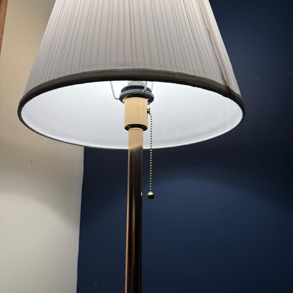Elegant Gold Floor Lamp with Pleated Fabric Shade 2