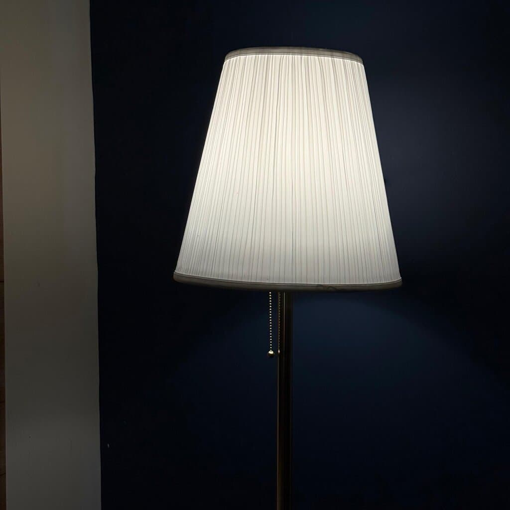 Elegant Gold Floor Lamp with Pleated Fabric Shade 3