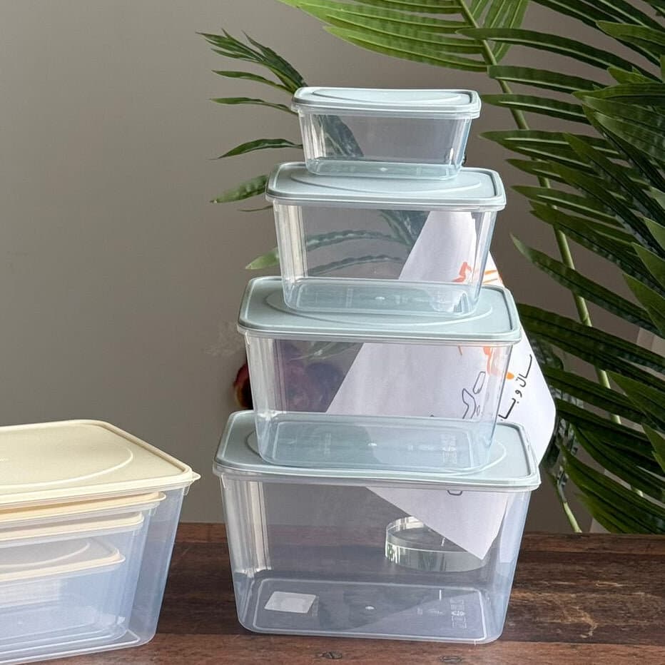 Transparent Kitchen Storage Container Set – 4PCS with Airtight Lids 1
