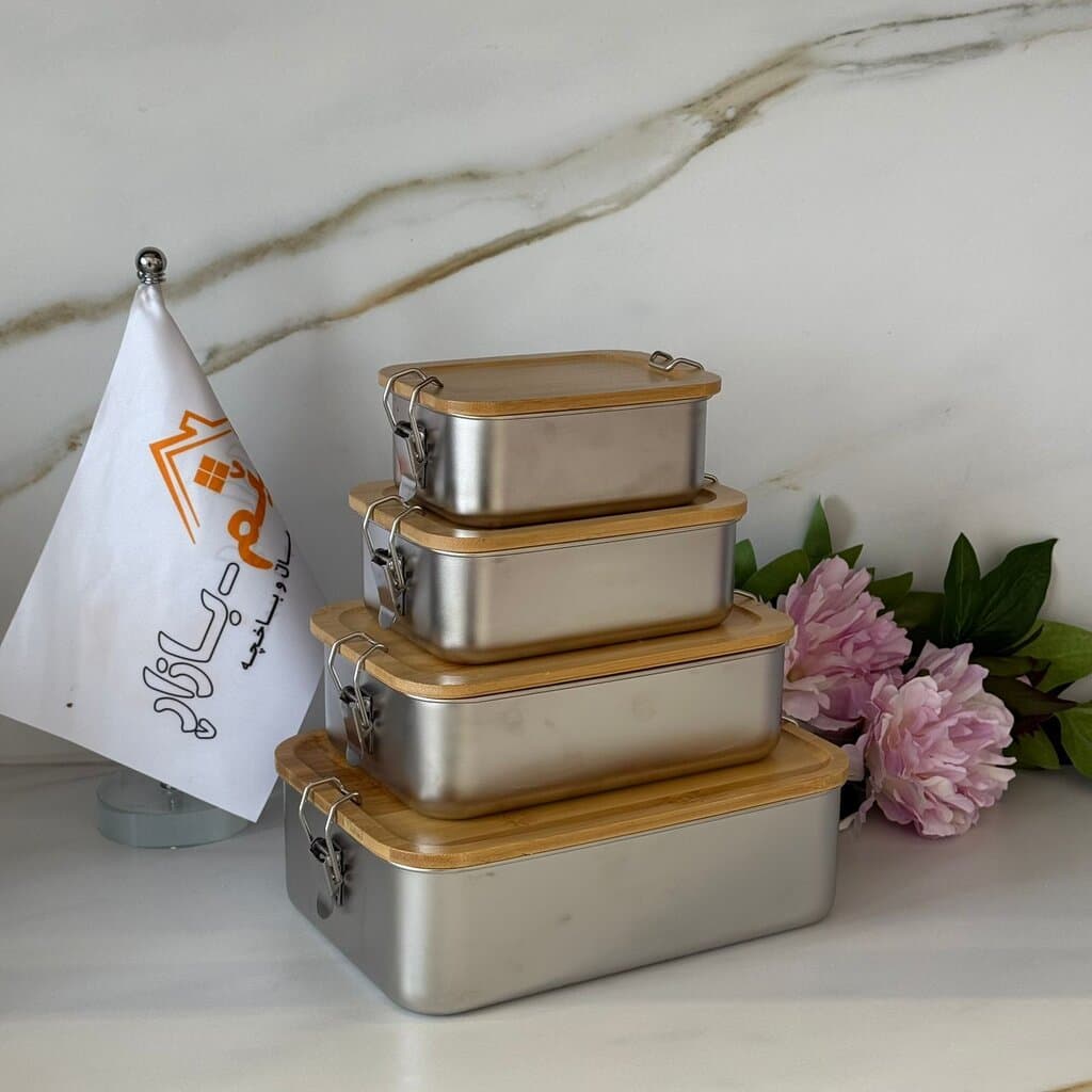 Stainless Steel Food Storage Container with Bamboo Lid 2