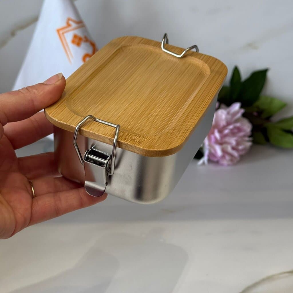 Stainless Steel Food Storage Container with Bamboo Lid 7