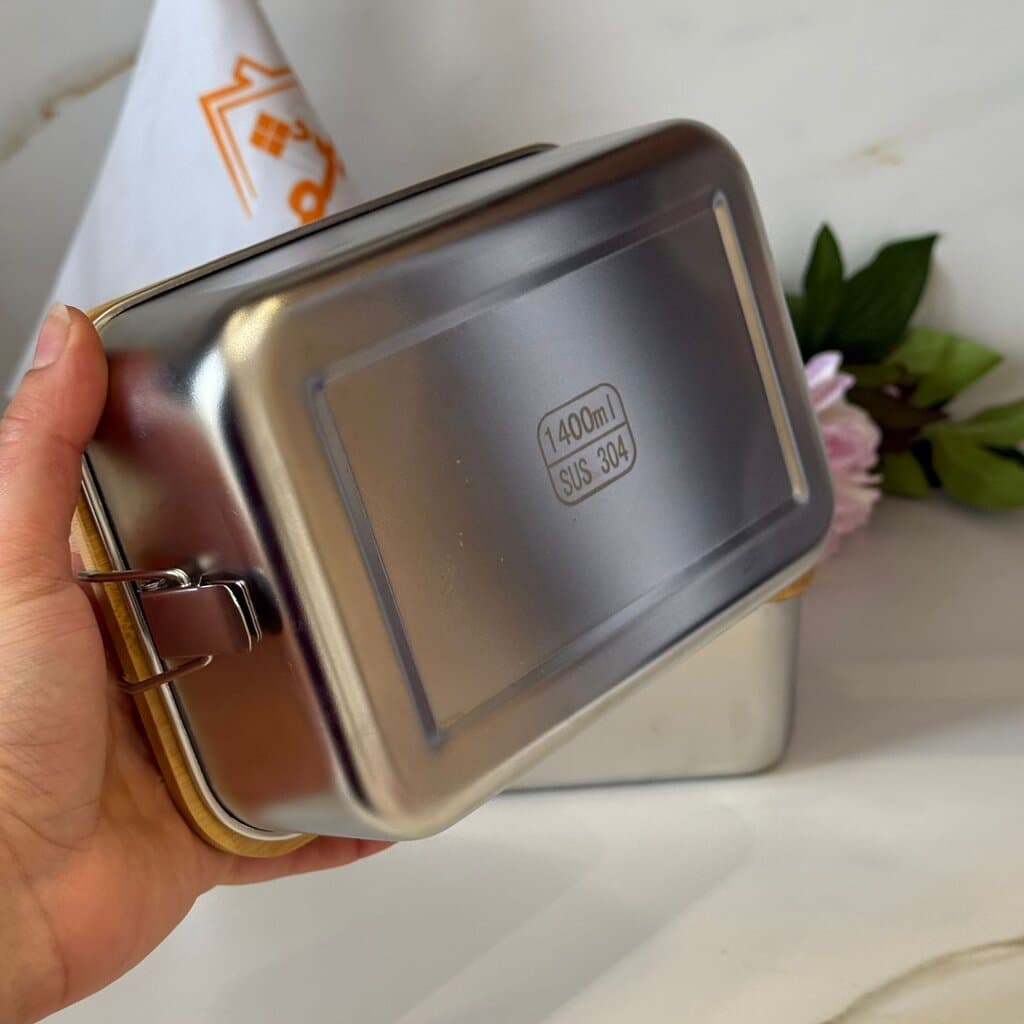 Stainless Steel Food Storage Container with Bamboo Lid 8
